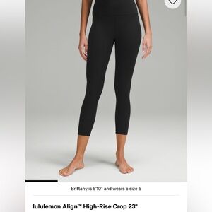 lululemon athletica Black High-Rise Crop Align Leggings